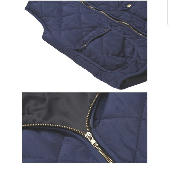 Showyoo Cotton Quilted Zip Up Vest with Pockets - Picture 4 of 4